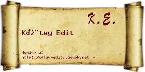 Kátay Edit névjegykártya